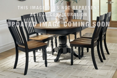 Ashley Loganeer Black Brown Dining Table and 6 Chairs