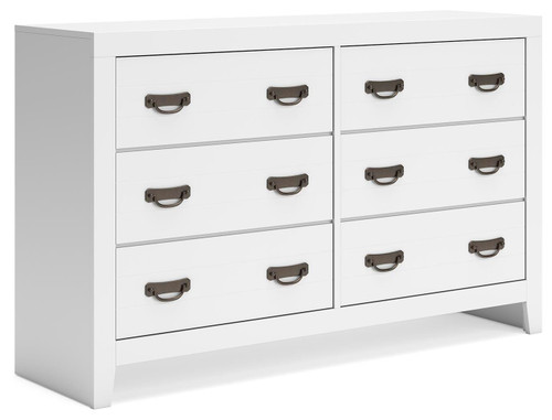 Ashley Binterglen White California King Panel Bed with Dresser