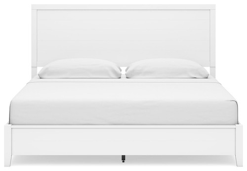 Ashley Binterglen White King Panel Bed and 2 Nightstands