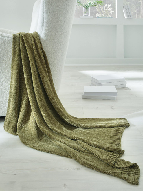 Ashley Anawood Olive Green Throw (Set of 3)