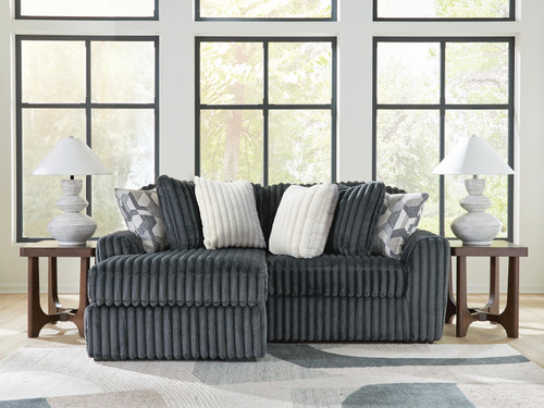 Ashley Midnight-Madness Gunmetal 2-Piece Sectional with Chaise