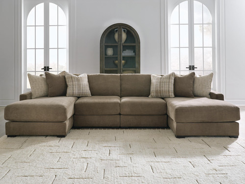 Benchcraft Camellia-Court Coffee 4-Piece Double Chaise Sectional