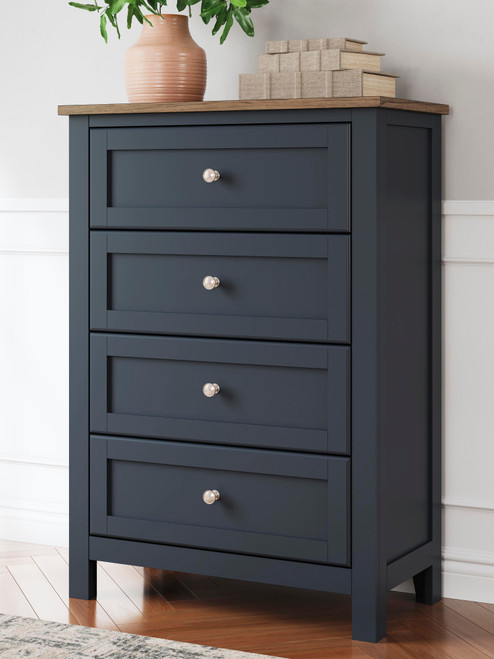 Ashley Landocken Brown Blue Chest of Drawers