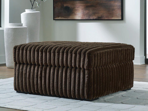 Ashley Midnight-Madness Chocolate Oversized Accent Ottoman