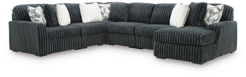 Ashley Midnight-Madness Chocolate 6-Piece Sectional with Chaise 98104/17/46(3)/64/77