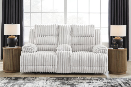Ashley Technique Alloy Power Reclining Loveseat with Console
