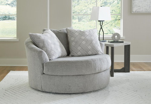 Ashley Casselbury Cement Oversized Swivel Accent Chair