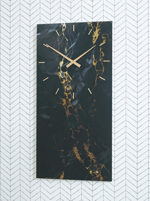 Ashley Teague Black Gold Finish Wall Clock
