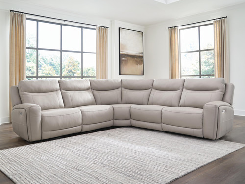 Benchcraft Gravier Gray 5-Piece Power Reclining Sectional