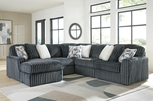 Ashley Midnight-Madness Gunmetal 5-Piece Sectional with Chaise 98105/16/46(2)/65/77