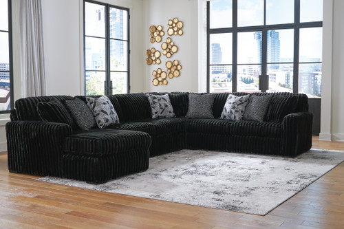 Abyssos ブラックメタル black l Ashley Midnight-Madness Onyx 4-Piece Sectional with Chaise 98103