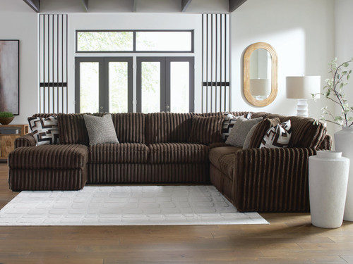 Ashley Midnight-Madness Chocolate 4-Piece Sectional with Chaise 98104/16/34/67/77