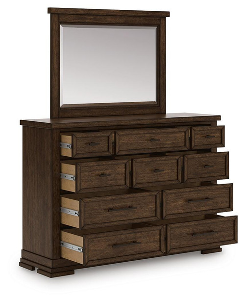 Ashley Taffenbrook Medium Brown Dresser and Mirror