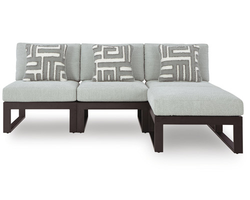 Ashley Beachloft Black Gray 4-Piece Outdoor Sectional