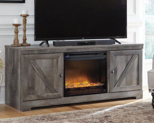 Ashley Wynnlow Gray 63" TV Stand with Electric Fireplace