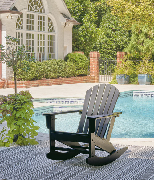 Ashley Sundown Treasure Black Outdoor Rocking Chair