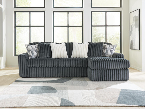 Ashley Midnight-Madness Gunmetal 2-Piece Sectional Sofa Chaise