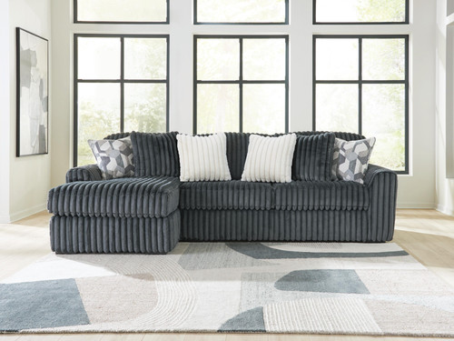 Ashley Midnight-Madness Gunmetal 2-Piece Sectional Sofa Chaise