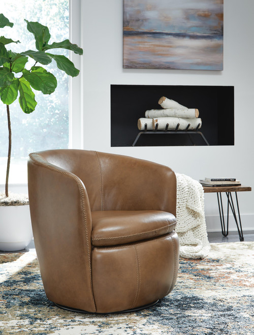 Ashley Kierreys Caramel Swivel Accent Chair