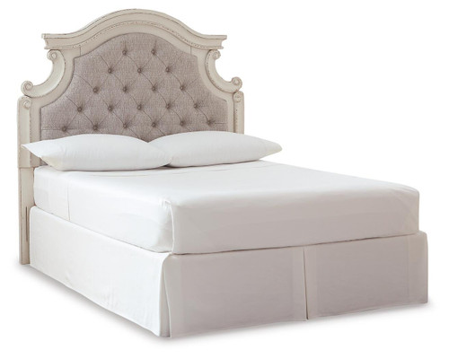 Ashley Realyn Chipped White Full Upholstered Panel Headboard