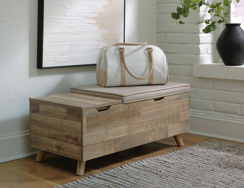 Ashley Gerdanet Beige Brown Storage Bench