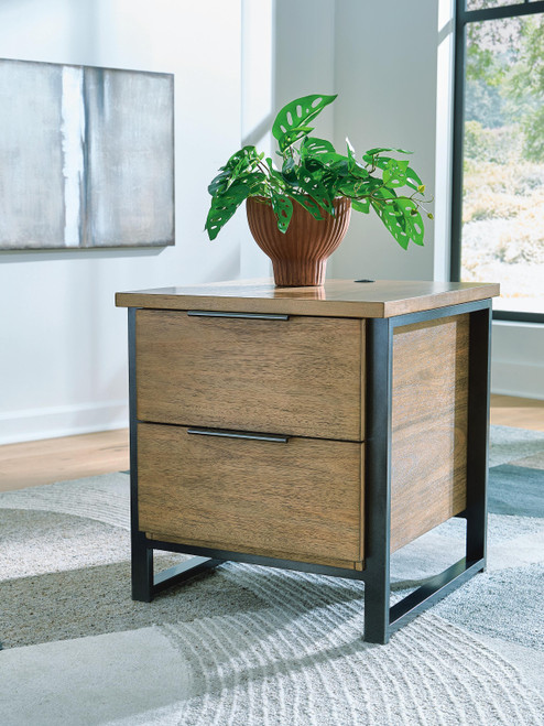 Ashley Montia Light Brown End Table
