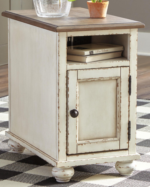Ashley Realyn White Brown Chairside End Table