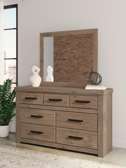 Ashley Garistyn Light Brown Dresser and Mirror