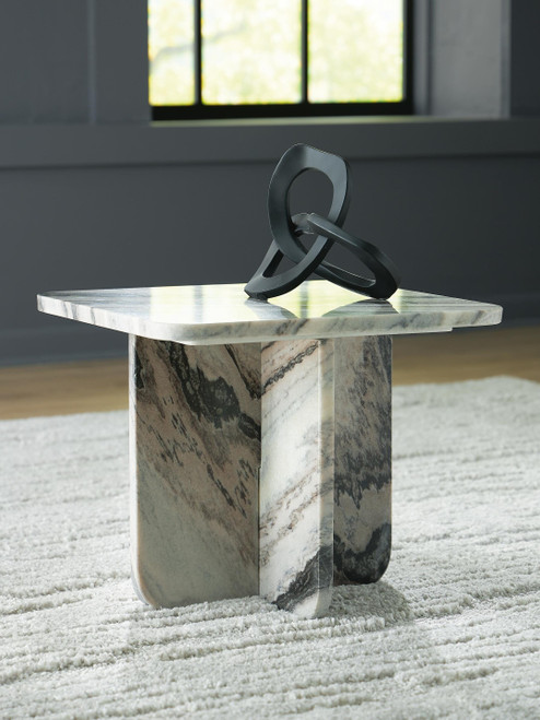 Ashley Baretton Black White Taupe Accent Coffee Table A4000671