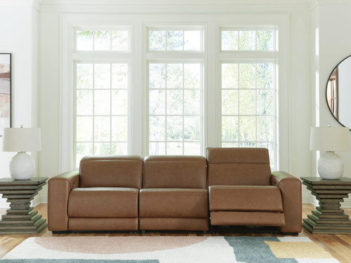 Ashley Rally-Up Caramel 3-Piece Power Reclining Sectional Sofa