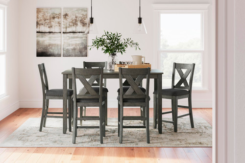 Ashley Caitbrook Gray Counter Height Dining Table and Bar Stools (Set of 7)
