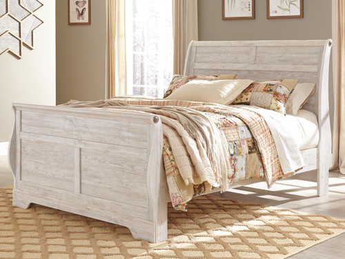 Ashley Willowton Whitewash King Sleigh Bed B267/176/178/197