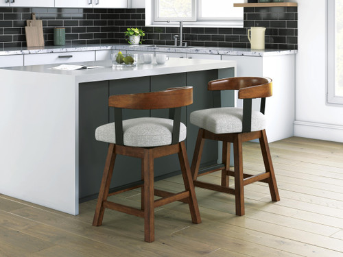 Ashley Ralene Medium Brown Counter Height Barstool (Set of 2)