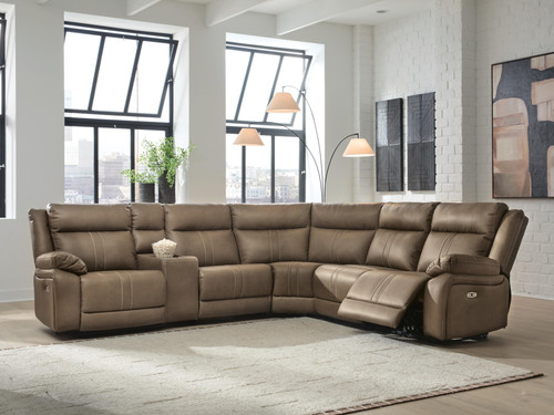 Ashley Max-Media Biscotti 6-Piece Power Reclining Sectional with Audio Console 82305/46(2)/58/60/62/77