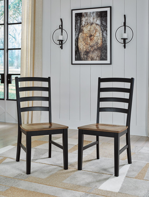 Ashley Wildenauer Brown Black Dining Chair (Set of 2)