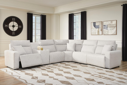Ashley Modmax II Stone 6-Piece Power Reclining Sectional with Console
