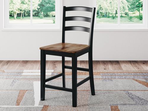 Ashley Wildenauer Brown Black Counter Height Barstool (Set of 2)