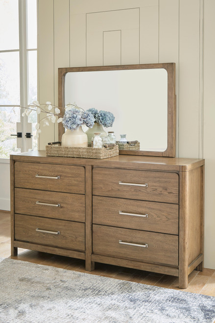 Ashley Cabalynn Light Brown Dresser and Mirror