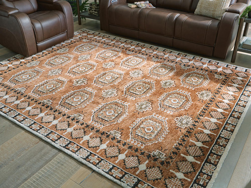 Ashley Qaabiz Sienna Ivory Black 7'8" x 10' Area Rug
