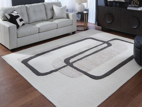 Ashley Davismour Ivory Taupe Charcoal 7'8" x 10' Area Rug