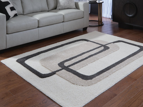 Ashley Davismour Ivory Taupe Charcoal 5' x 7' Area Rug
