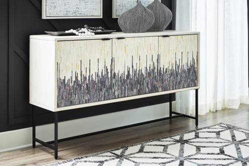 Ashley Freyton White Gray Accent Cabinet