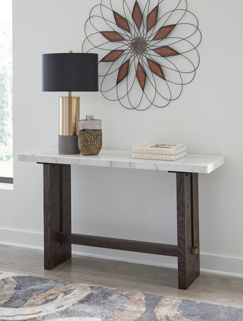 Ashley Burkhaus White Dark Brown Sofa Table