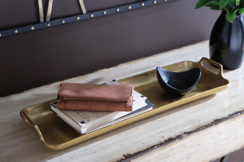 Ashley Posy Gold Finish Tray