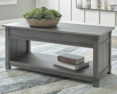 Ashley Freedan Grayish Brown Lift-Top Coffee Table