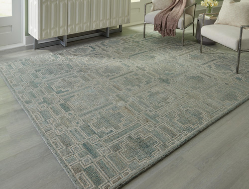 Ashley Jossland Green Ivory 8' x 10' Rug