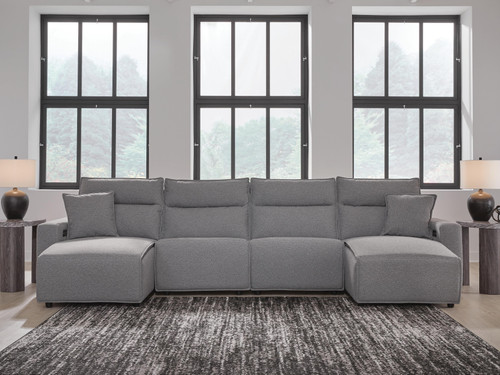 Ashley Modmax II Salt and Pepper 4-Piece Power Reclining Sectional with Chaise