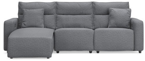 Ashley Modmax II Salt and Pepper 3-Piece Reclining Sofa Chaise 65906/46/62/79
