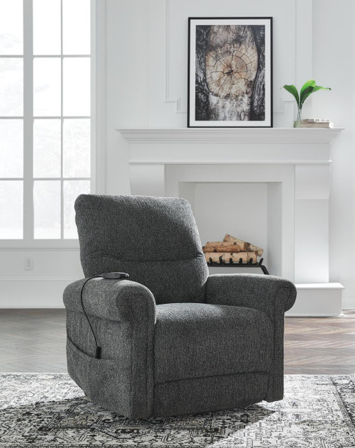 Ashley Aureta Charcoal Power Lift Recliner