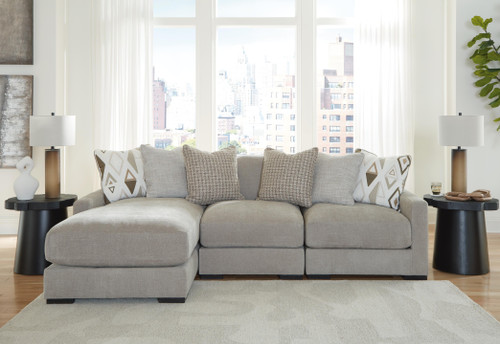 Benchcraft Aslan Court Flax 3-Piece Sofa Sectional with Chaise